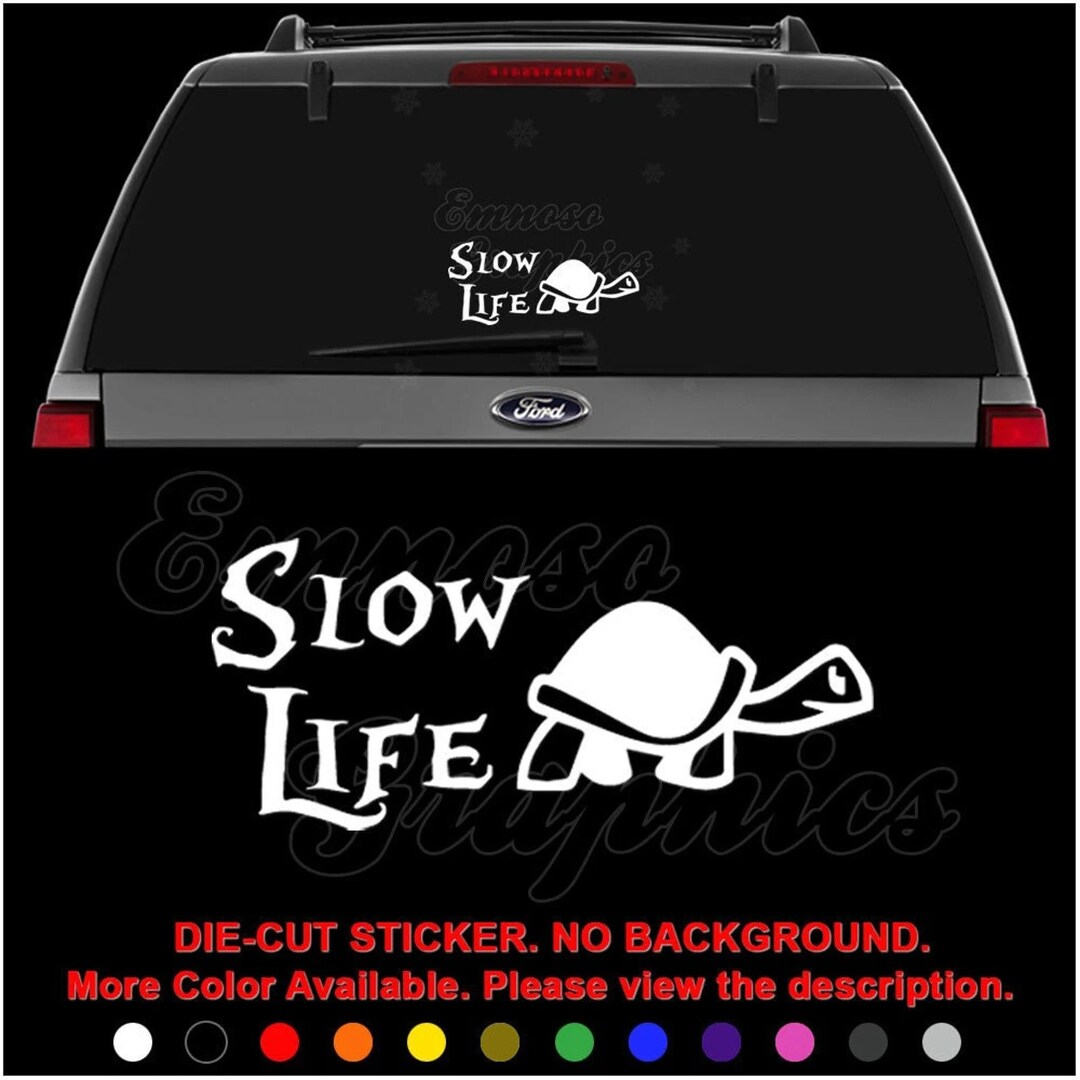 Slow Life Sticker Slow Life Turtle JDM Japanese Domestic Market Decal Sticker for Car ...