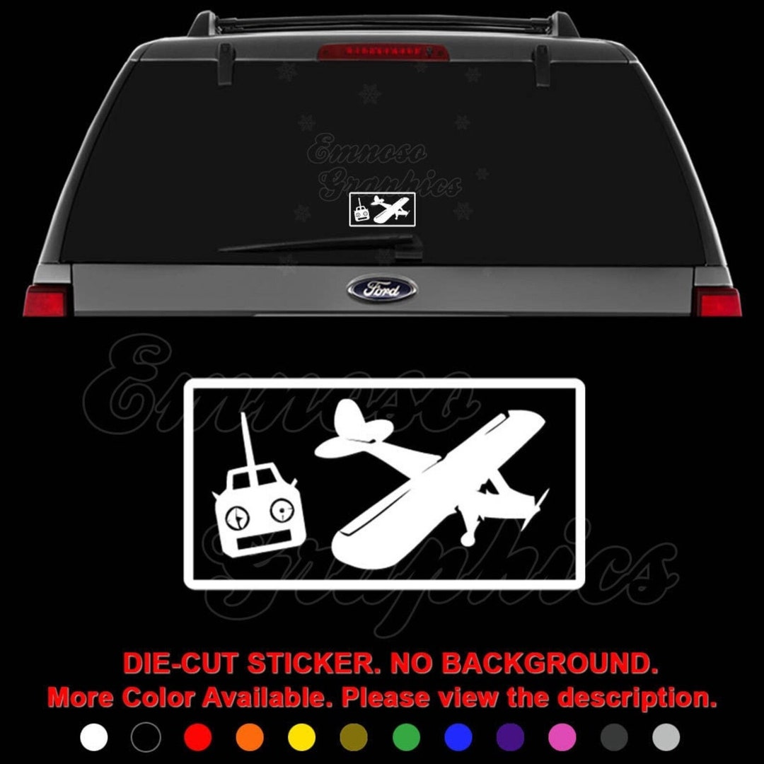 Airplane RC Pilot Remote Hobby Decal Sticker for Car, Truck, Motorcycle ...