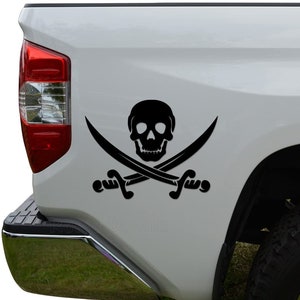 Pirate Death Skull Crossed Swords Jolly Roger Die Cut Vinyl Decal Sticker For Car Truck Motorcycle Window Bumper Wall Decor