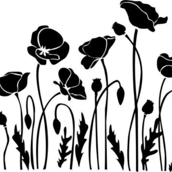 Poppy Window Decal Etsy