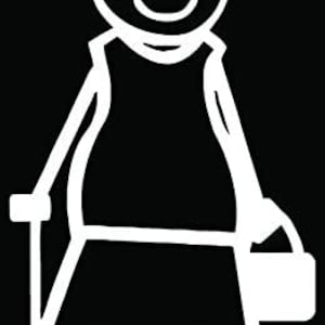 Grandparent Grandma Family Stick Figure Vinyl Decal Sticker Car Truck Window Wall Art