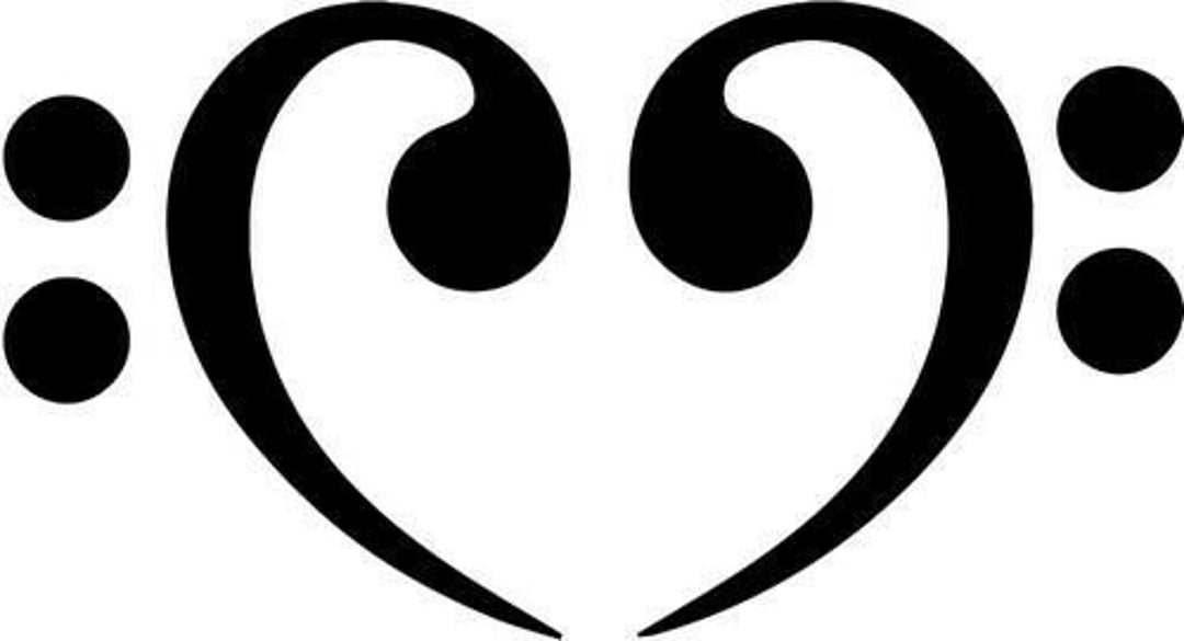 Bass Clef Heart Love Music Home Decor Car Truck Window Decal Sticker - Etsy