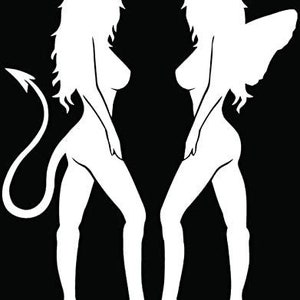 Sexy Angel Devil Girl Symbol Car Truck Window Bumper Vinyl Graphic Decal Sticker