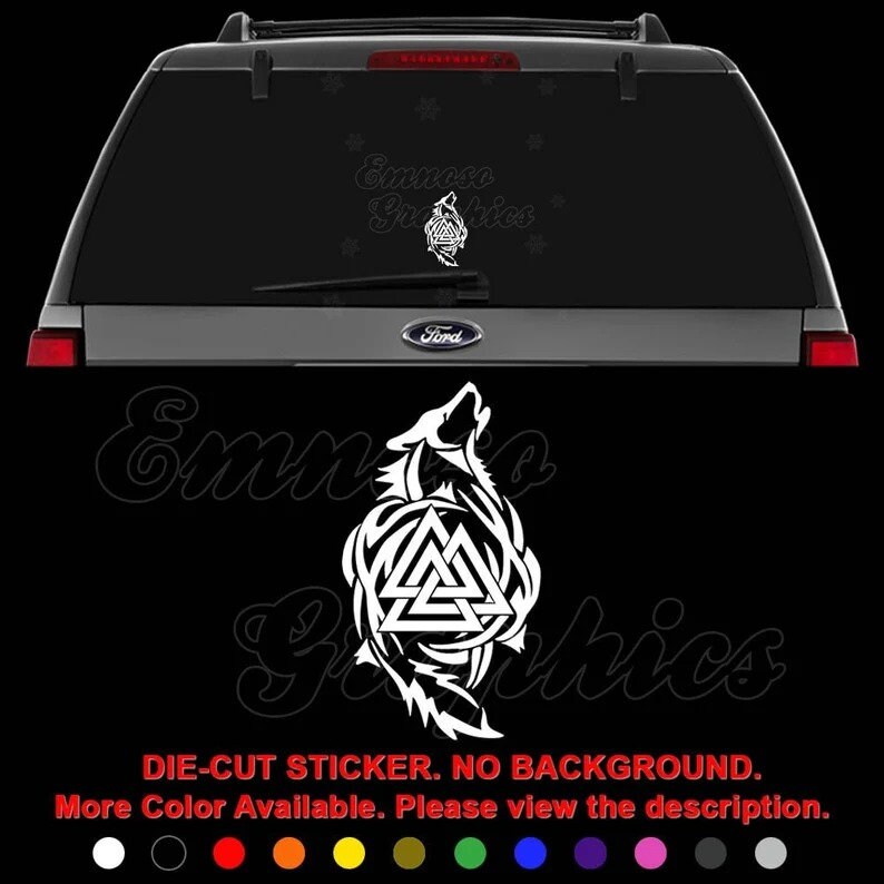 thumbnail image 2 of Wolf Howling At Moon Vinyl Decal Sticker - Die-Cut For Car, Truck, Motorcycle 2 of 2