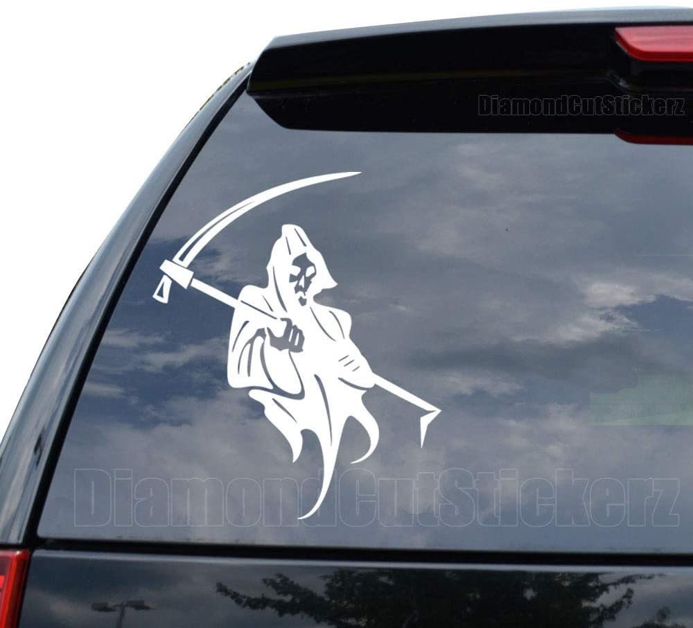 Death Reaper Sticker Death Skull Grim Reaper Decal Sticker Car Truck Motorcycle Window iPad ...