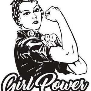 Girl Power v4 Decal Sticker - Peel and Stick Sticker Graphic - - Auto, Wall, Laptop, Cell, Truck Sticker for Windows, Cars, Trucks