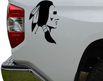 Native Chief Americian Indian Warrior Car Truck Window Vinyl  Decal Sticker