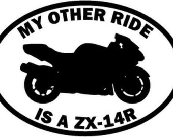 Motorcycle Ride Kawasaki Ninja ZX-14R Vinyl Decal Sticker Car