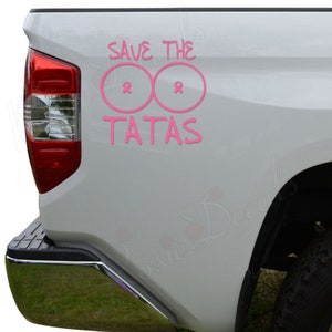 Save The Tatas Breast Cancer Die Cut Vinyl Decal Sticker For Car Truck Motorcycle Window Bumper Wall Home Office Decor