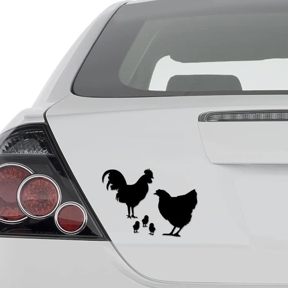 ROOSTER HEART Vinyl Decal Sticker Car Window Wall Bumper Animal Chicken Bird 