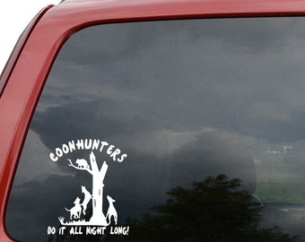 Vinyl Truck Window Stickers Coon Hunting Alabama State Decal Raccoon Graphic