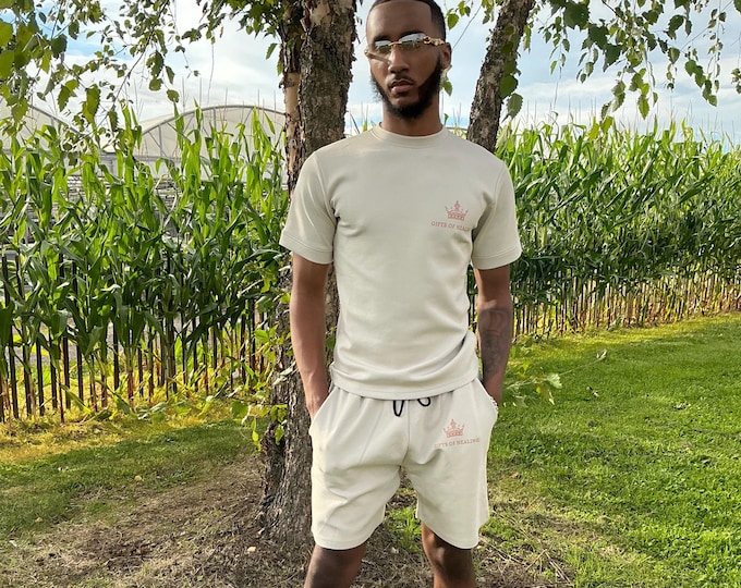 Featured listing image: Men’s Premium Tech Beige Short Sets (Hebrews 4:12-13)
