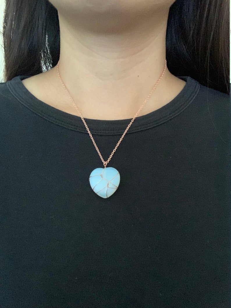 Opalite Heart Stone Necklace