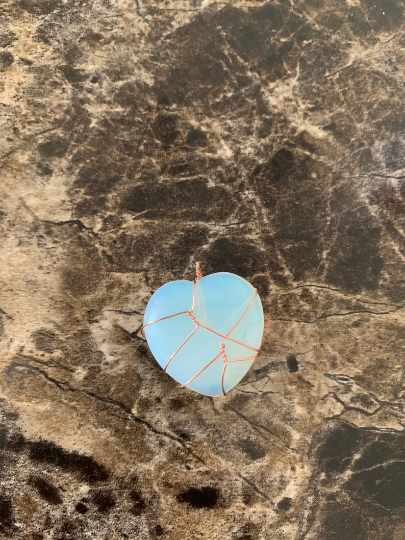 Opalite Heart Stone Necklace
