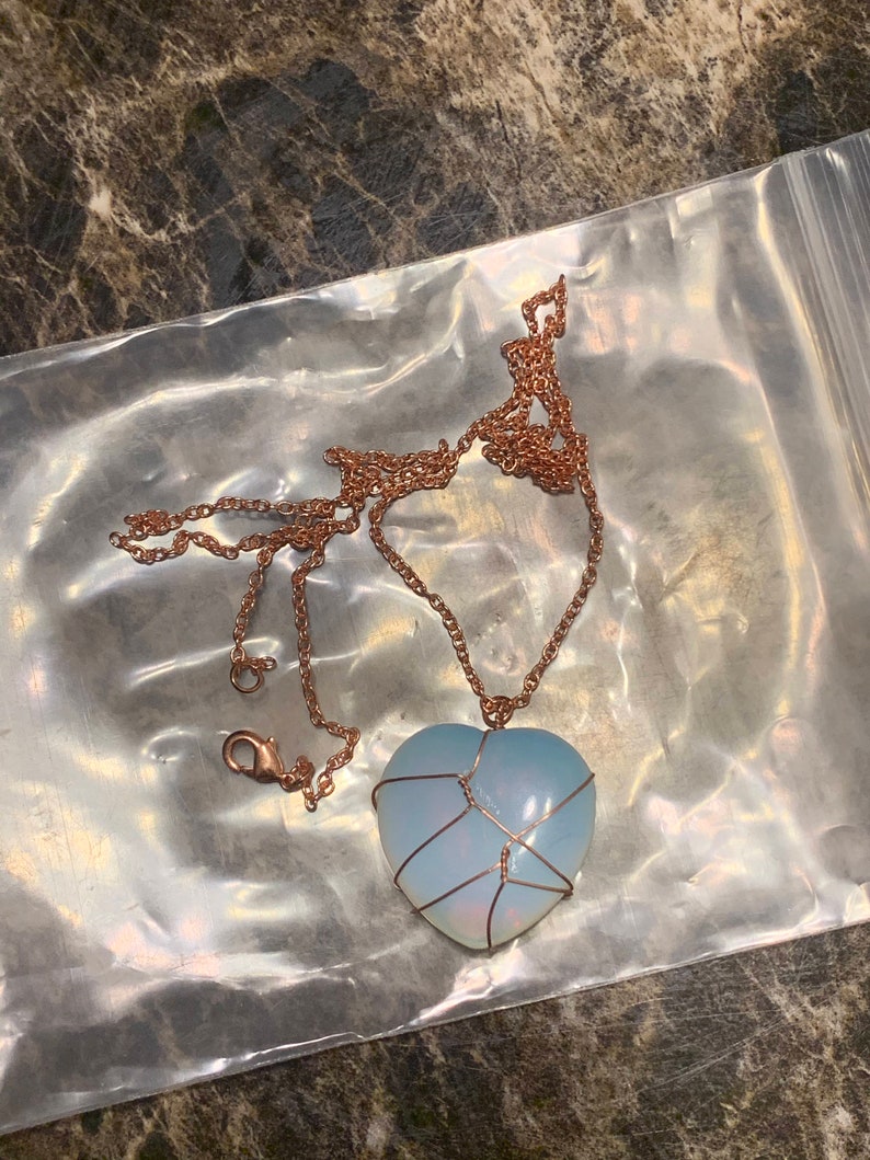 Opalite Heart Stone Necklace