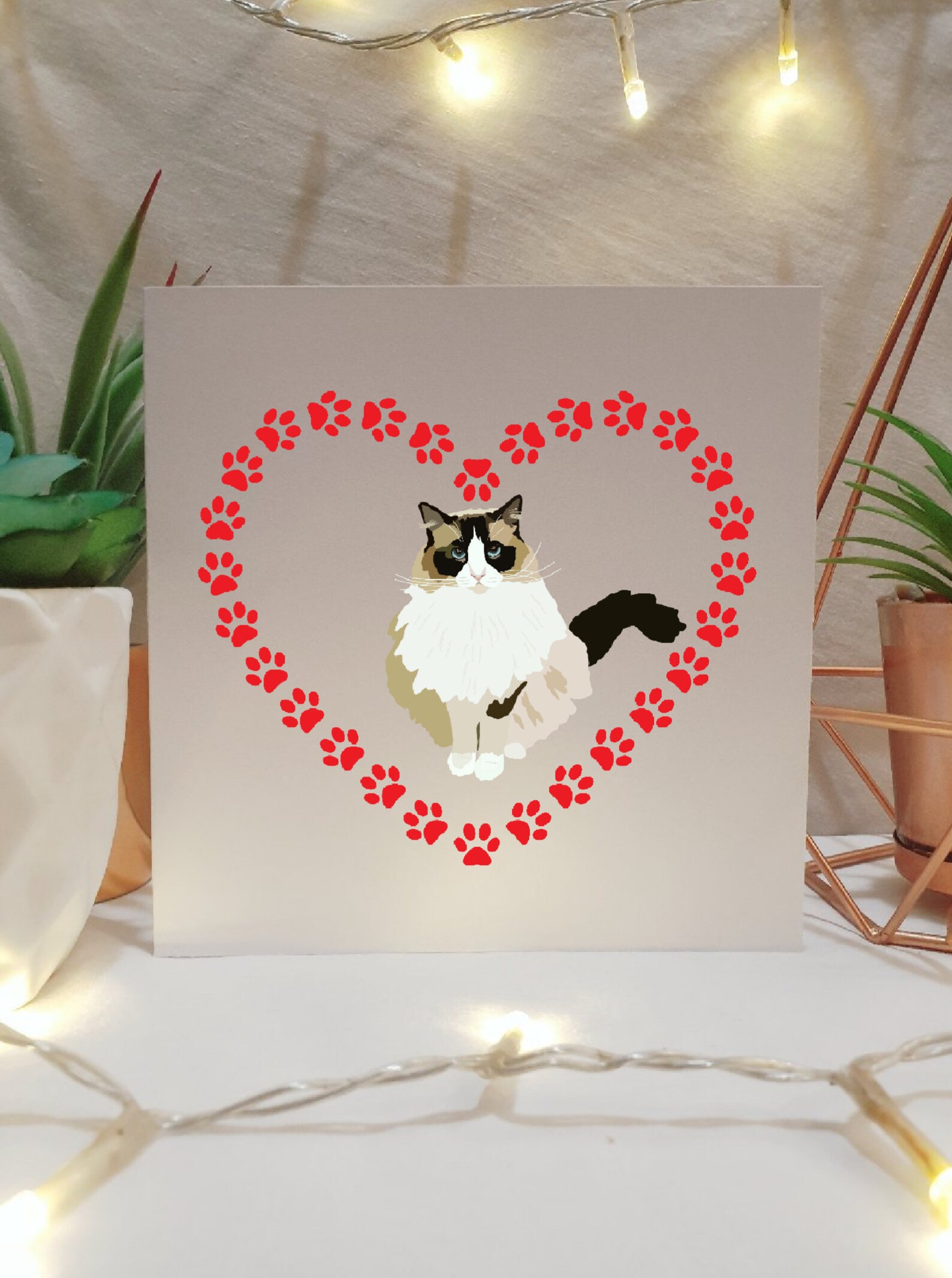 Ragdoll Cat Anniversary Card Cat Themed Gift Cute Cat Etsy