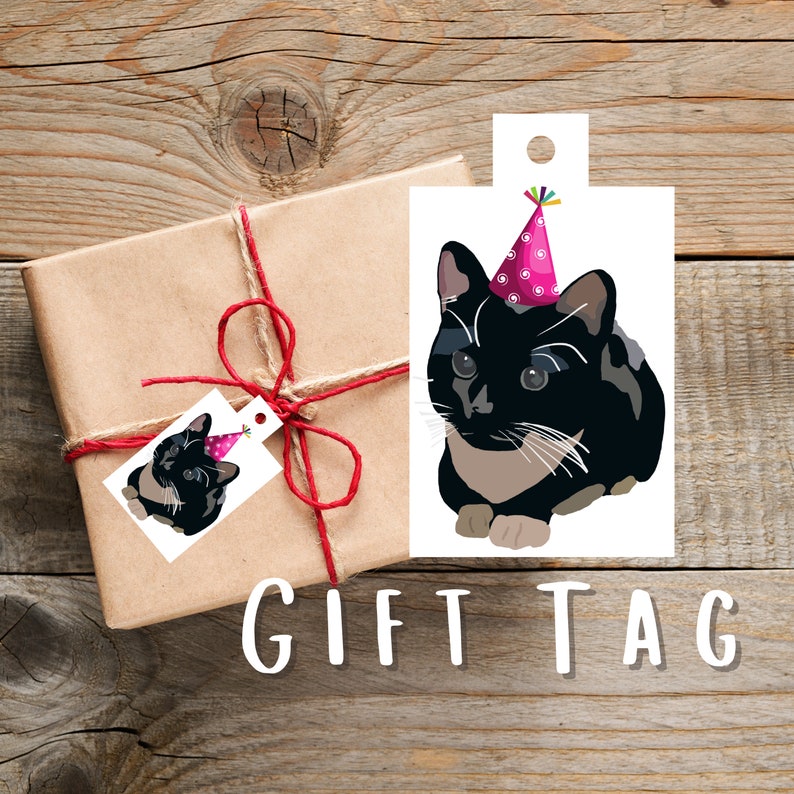 Tuxedo Cat Gift Tags Cat Themed Gift Present Tags Parcel Tags Cat Illustration