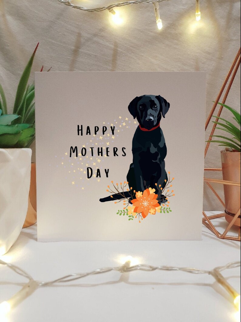 Labrador Dog Mothers Day Card | Dog Themed Gifts | Custom Dog Portrait | Illustrated Cards 