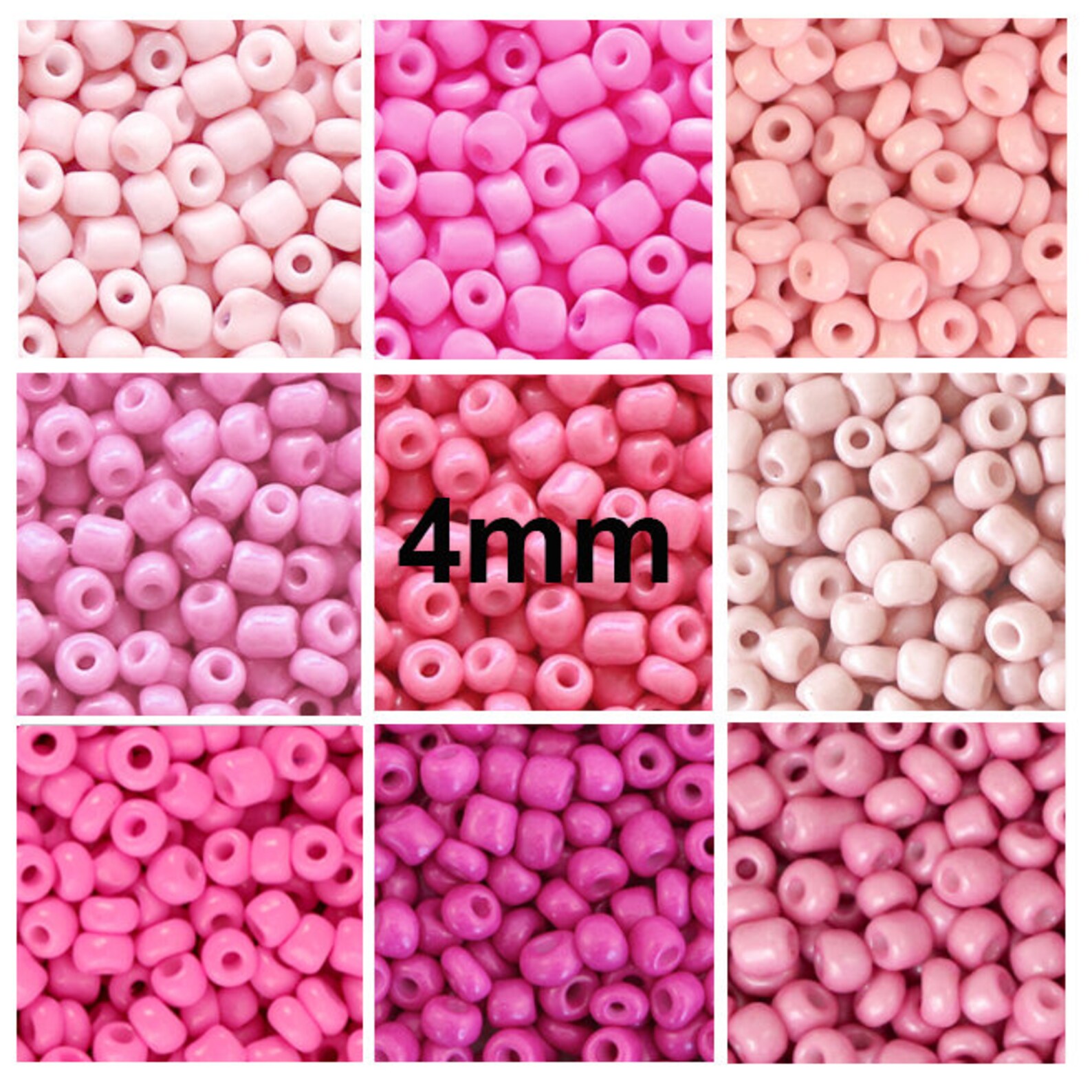 4mm Seed Beads 40g Pink Seed Beads Glass Seed Beads 6/0 Etsy UK