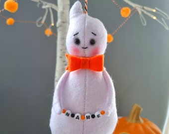 Personalised Hanging Ghost Decorations, Halloween Tree Decorations, Halloween Ghosts