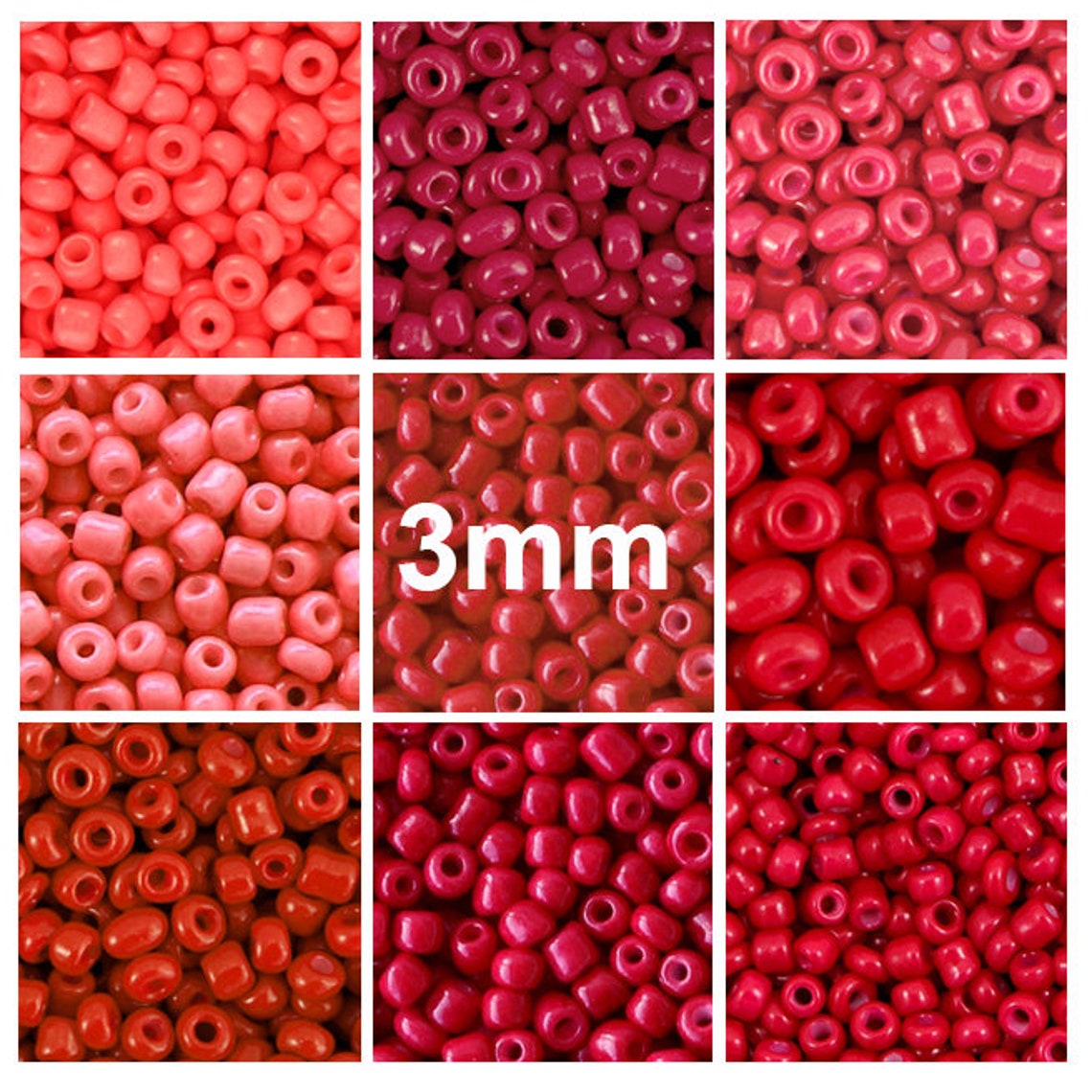 3mm Seed Beads 40g Red Seed Beads Glass Seed Beads 8/0 | Etsy