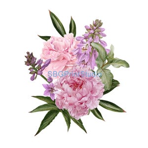 Peony Flowers,Furniture transfers , Waterslide decals, Vinyl transfers,  Gloss Print,  Upcycling Furniture