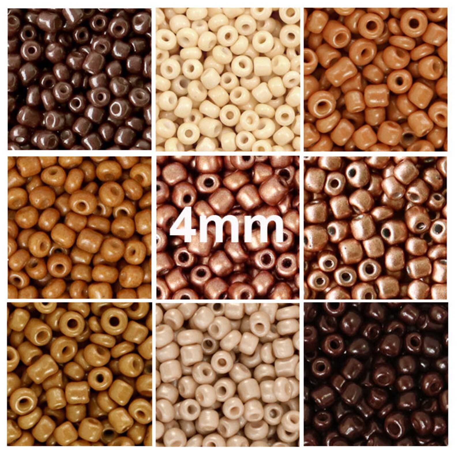 4mm Seed Beads 40g Brown Seed Beads Glass Seed Beads 6/0 | Etsy