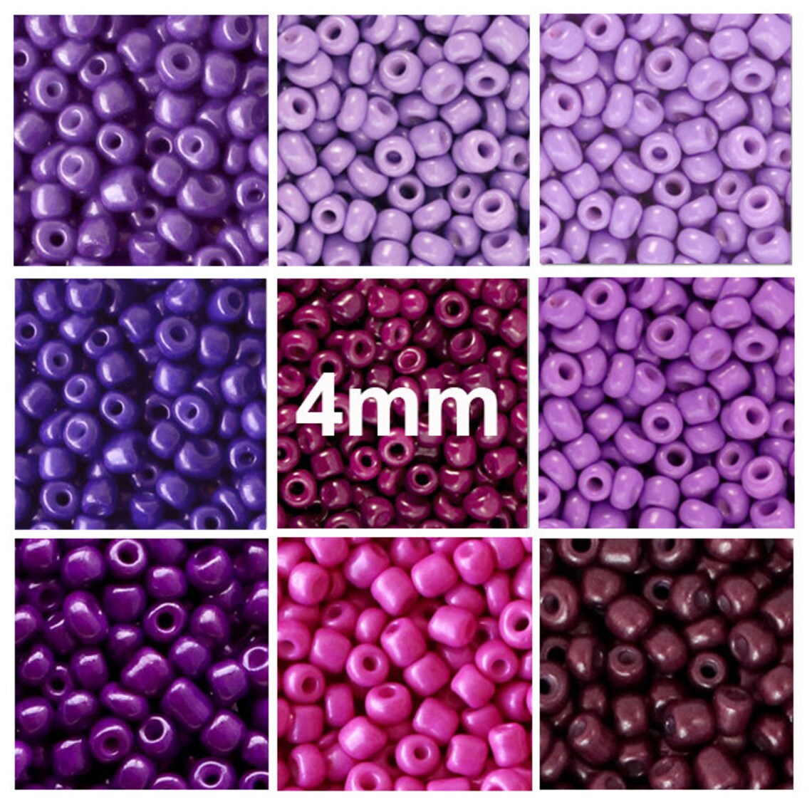 4mm Seed Beads 40g Purple Seed Beads Glass Seed Beads 6/0 Etsy