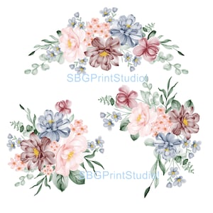 Pretty Threesome, Flowers, Furniture transfers , Waterslide decals, or Vinyl transfers,  Upcycling Furniture
