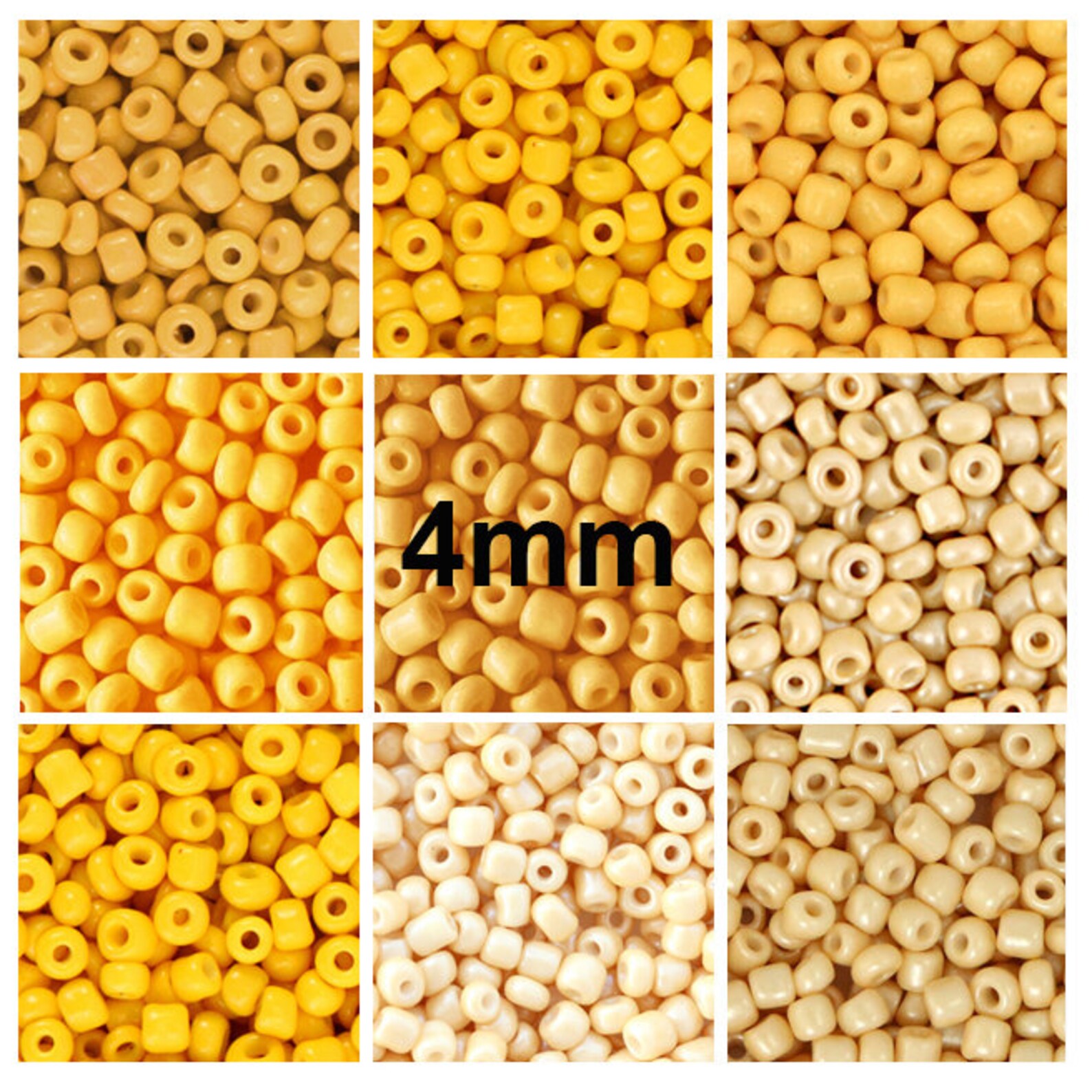 4mm Seed Beads 40g Yellow Seed Beads Glass Seed Beads 6/0 Etsy