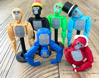 Gorilla Tag Articulating Toy with Stand - 3D Printed Fidget