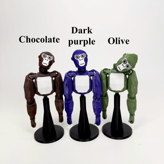 One Gorilla Articulating Figure – Pick Your Color – 3D Printed - Etsy