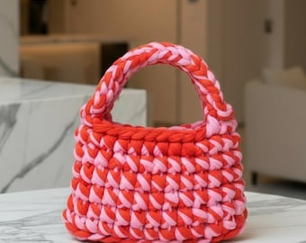 Handmade Crochet Bag: Chunky Tote HandBag, Boho Knit Purse, Artisan Gift