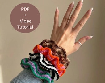 Scrunchie Crochet Tutorial – Easy PDF & Video Guide for Beginners DIY Hair Elastic