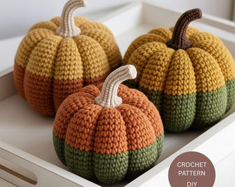 Knitted Colorblock Pumpkin Pattern: Easy Fall Decor (PDF)