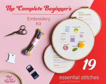 Het complete borduurpakket voor beginners - Stitch Sampler-borduurpakket