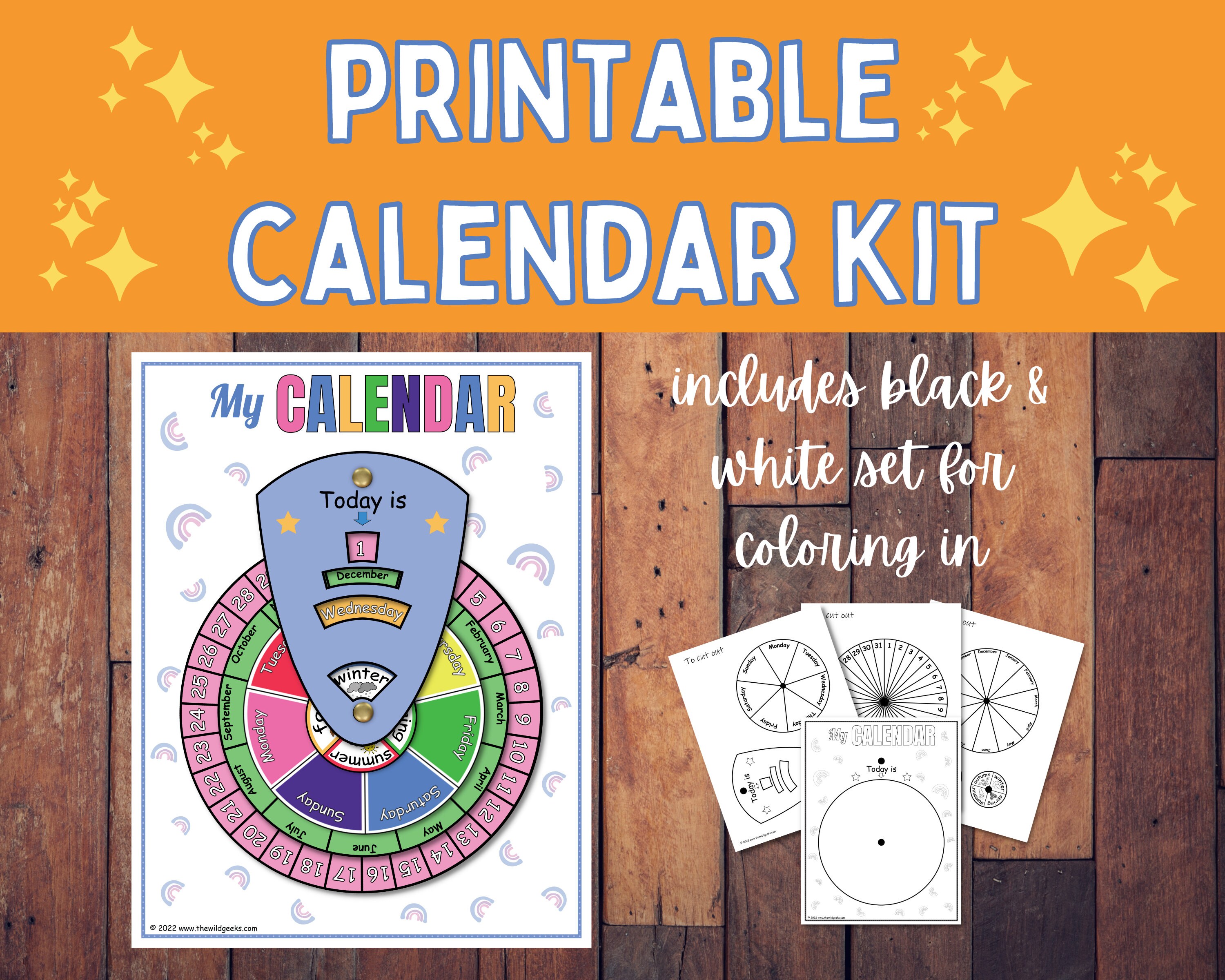 Printable Calendar Kit DIY Kids Calendar Morning Time - Etsy