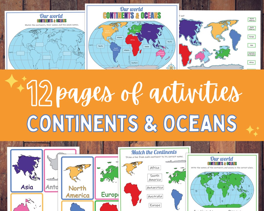 Continents &amp; Oceans Printable Activity Pack Homeschool Resources ...