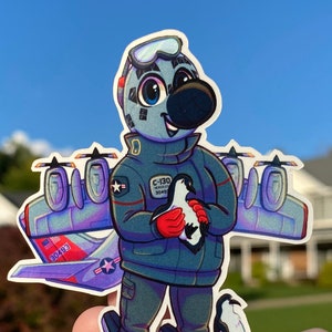 Cody der LC-130 Hercules (OPERATION DEPURE FREEZE) - Handgemachter Chibi Flugzeug Vinyl Aufkleber
