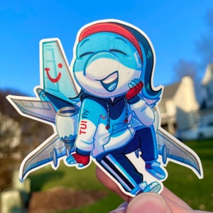 Alfie the TUIfly 787-9 Dreamliner - adesivo de vinil feito à mão para avião Chibi