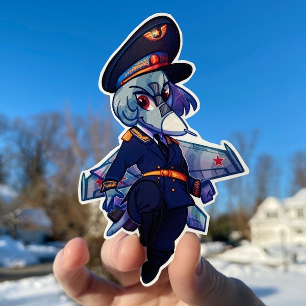 Katya el Su-27 - Vinilo adhesivo de avión chibi hecho a mano