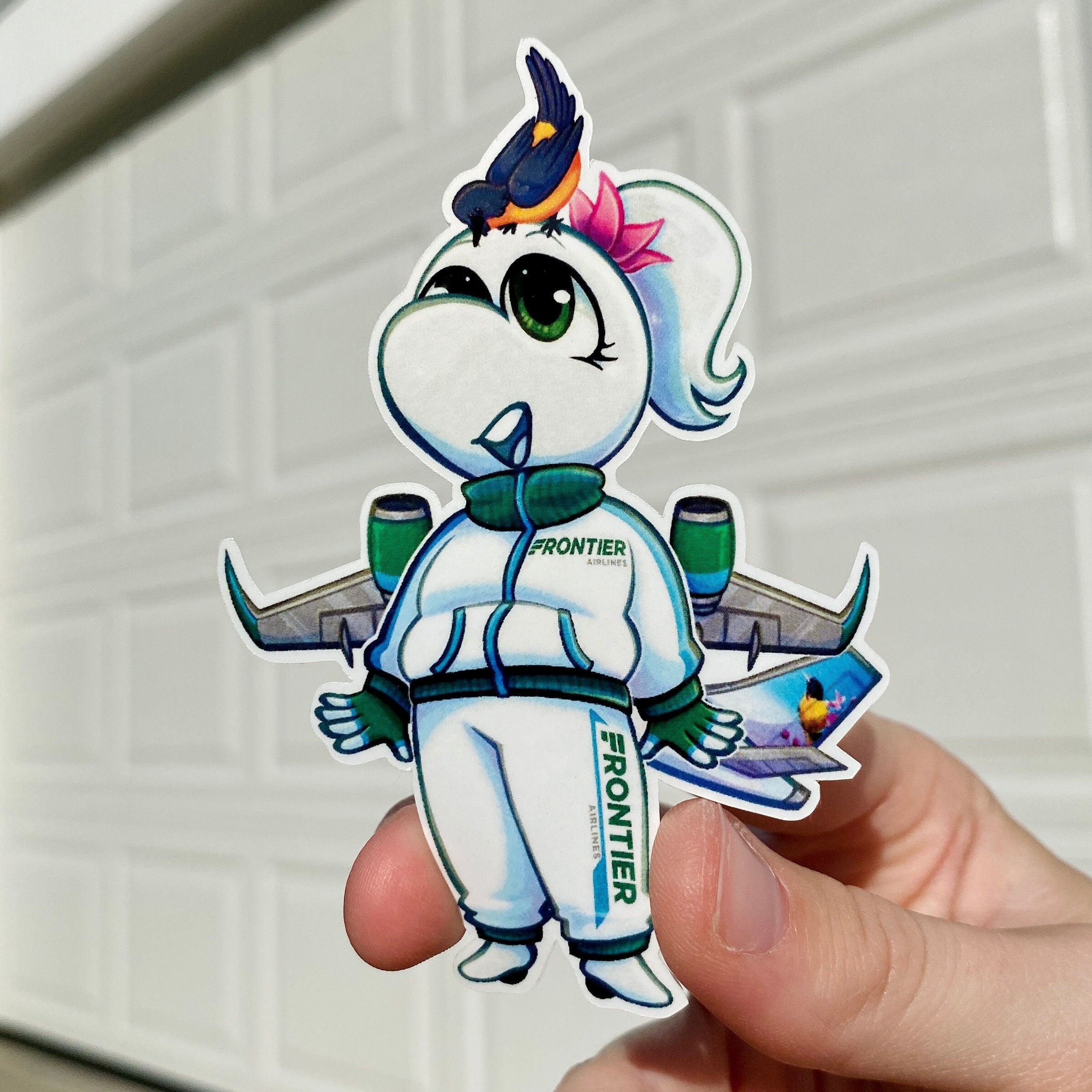 Cookie the Frontier A320- Handmade Chibi Airplane Vinyl Sticker - Etsy