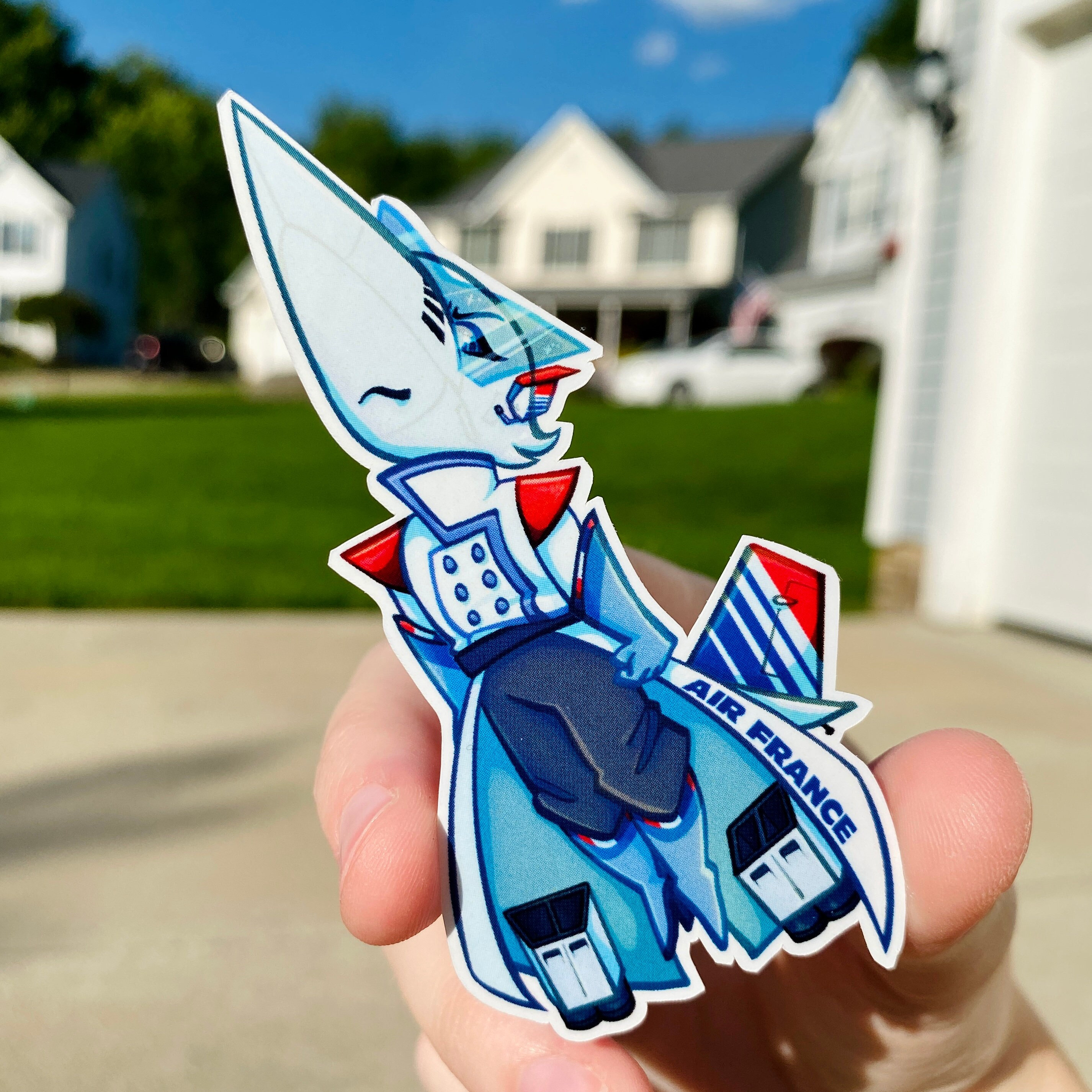 Connie the Concorde- Handmade Chibi Airplane Vinyl Sticker - Etsy