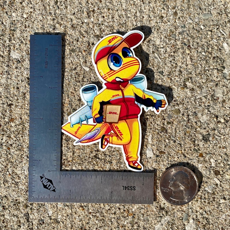 Oliver the DHL A300- Handmade Chibi Airplane Vinyl Sticker - Etsy