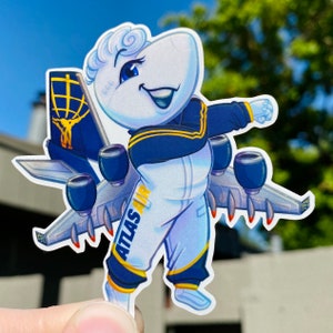 Adonis the Atlas Air 747-400- Handgemachter Chibi Flugzeug Vinyl Aufkleber