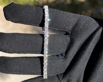 Pulsera de tenis de moissanita de 4 mm, plata de ley 925, calidad VVS. Aprobada por el probador de diamantes.