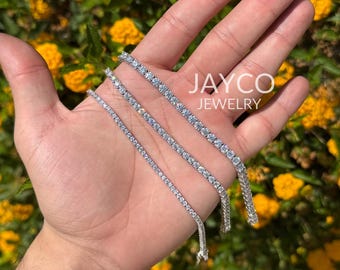 Moissanite Tennis Bracelet in 925 Sterling Silver, Passes Diamond Tester, Gift for Him Or Her, Anniversary Gift