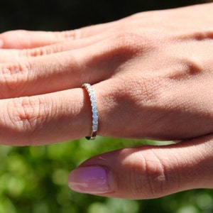 Moissanite Half Eternity Ring Wedding Band 925 Sterling Silver VVS Moissanite Diamond Ring Passes Diamond Tester