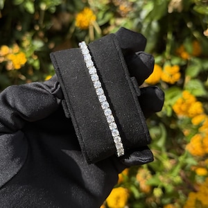 4 MM VVS1 Moissanit Armband, Sterling Silber Tennis Armband, VVS Diamant Alternative, Geschenk für Sie oder Ihn, Hochzeitsgeschenk