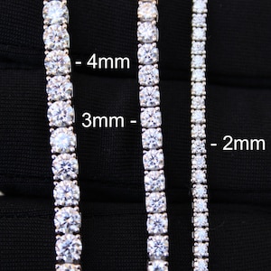 2-4MM Moissanite Tennis Bracelet 925 Sterling Silver VVS Tennis Bracelet Passes Diamond Tester, Anniversary Gift image 4